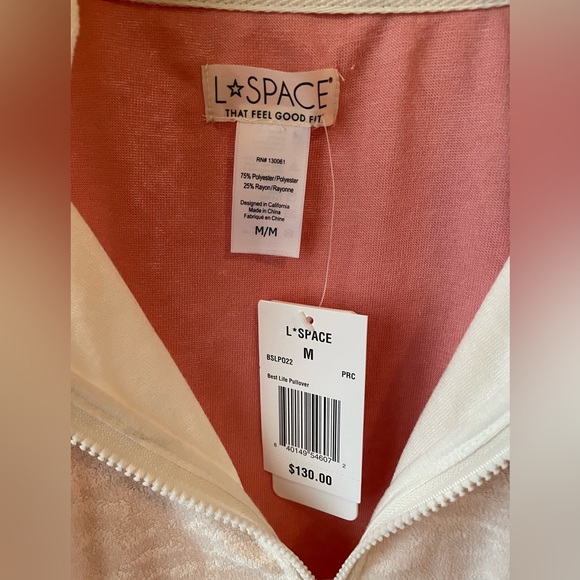 NWT l*space L* Best Life Pullover Half Zip Terry Cloth Available in SP & M - Picture 7 of 7